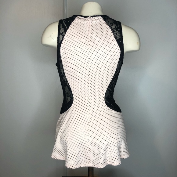 GUESS sleeveless mini polka-dot peplum top - Picture 4 of 8